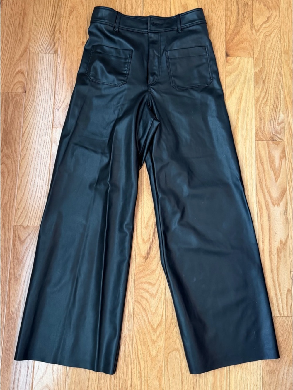 Zara Black Faux Leather Pants